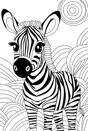 Zebra Coloring Page For Kids Is A Creative Book For Coloringのイラスト素材