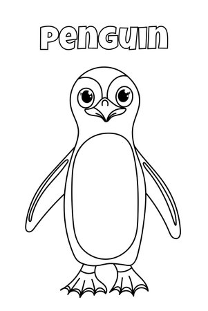 Penguin Coloring Page For Kids Is A Creative Book For Coloringのイラスト素材