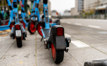 Renting City Electric Scooters On Street Parking