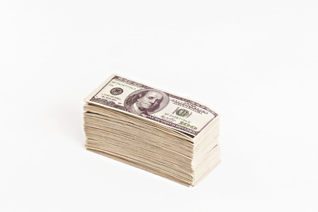 large pack of dollars isolated.の写真素材