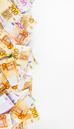 Background of euros with space for text.の写真素材