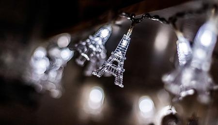 electric garland in the form of a tower blur effect.の写真素材