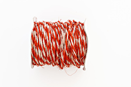 kraft red twine in a roll isolated.