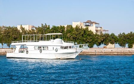 Boat at the pier in the Red Sea in Egypt, Africa.の写真素材