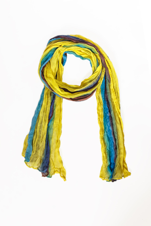 colored patterned scarf, neckerchief isolated on white background.の写真素材
