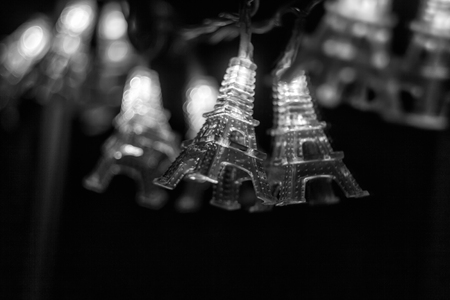 electric garland in the form of a tower blur effect.の写真素材