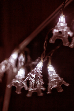 electric garland in the form of a tower blur effect.の写真素材