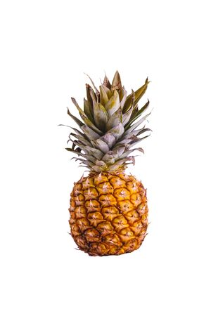 Juicy ripe pineapple fruit on a white background, isolatedの写真素材