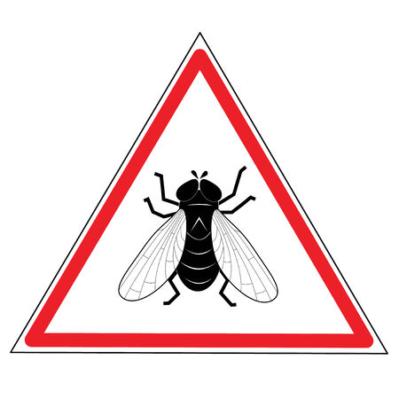 Fly on a road signのイラスト素材