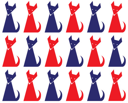 seamless background with stylized animalsのイラスト素材