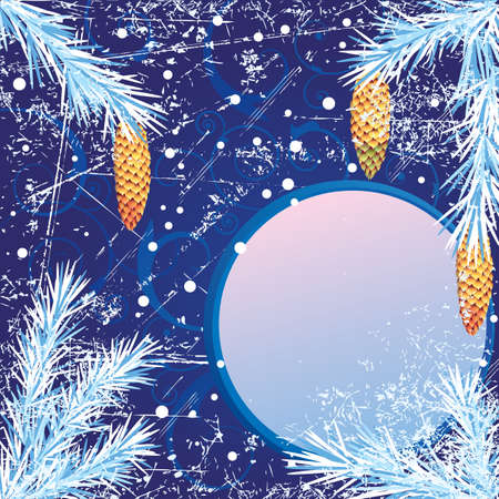 Christmas banner with fir conesのイラスト素材