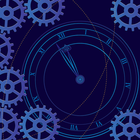 vector illustration of the clock and gearsのイラスト素材