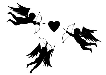 Valentine vector illustration of the Cupids and heartのイラスト素材