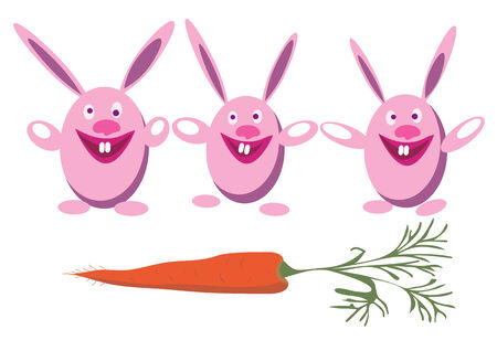 illustration of the rabbits and carrotのイラスト素材