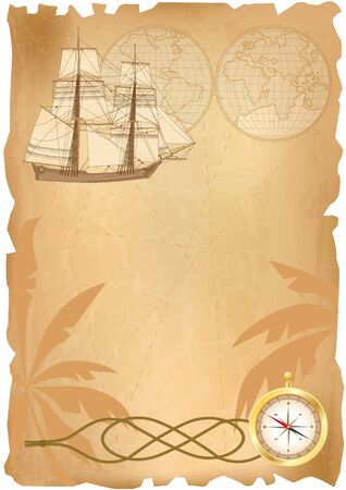 vector background with  sea travel elements (EPS 10)のイラスト素材