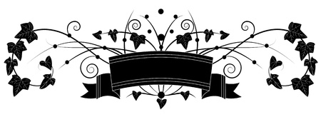 vector banner with branch of ivyのイラスト素材