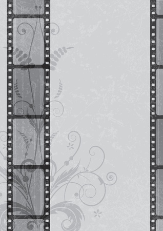 vector film strip background in grayscale colors (EPS 10)のイラスト素材