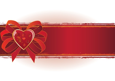 valentine vector banner with heart and roses のイラスト素材