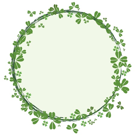 St.Patrick`s day round frame with cloverのイラスト素材