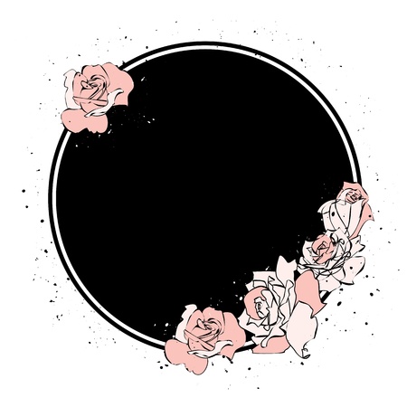 frame with flowers of the rosesのイラスト素材