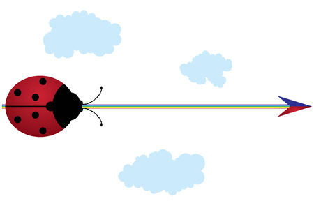 vector border with ladybird, rainbow and arrowのイラスト素材