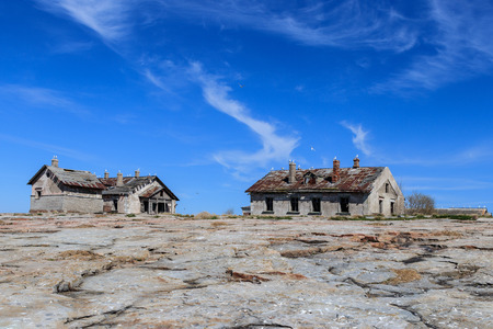 Ð¡oast of the northern stony island, ruins of old village , landscapeの写真素材
