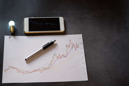 new idea of business financial analysis or stock markets graph chart analysis concept, stock chart...