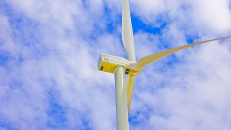 Wind turbine is the clean energy for keep clean the earth.の写真素材