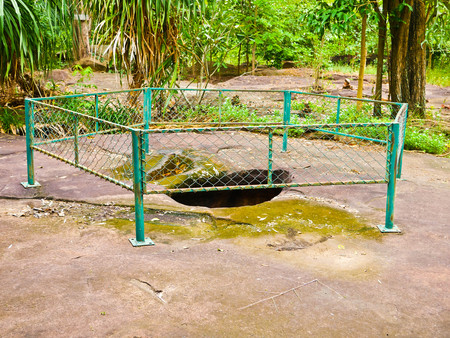 Amazing stone hole the hole is like a pot, is a natural hole.The hole is the largest group in Thailand. There are no less than 16 holes with many sizes ranging from 40 -300 cm wide mouth - 10 m. deepの写真素材