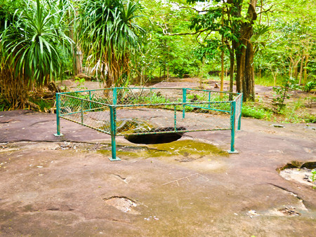 Amazing stone hole the hole is like a pot, is a natural hole.The hole is the largest group in Thailand. There are no less than 16 holes with many sizes ranging from 40 -300 cm wide mouth - 10 m. deepの写真素材