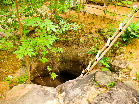 Amazing stone hole the hole is like a pot, is a natural hole.The hole is the largest group in Thailand. There are no less than 16 holes with many sizes ranging from 40 -300 cm wide mouth - 10 m. deepの写真素材