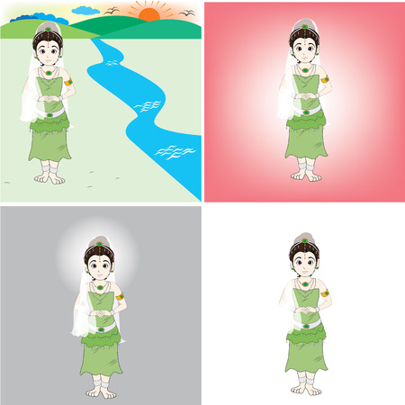 princess su cha da carecter in bhuddha sroryのイラスト素材