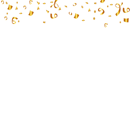 Golden confetti isolated. Festive background. Vector illustrationのイラスト素材