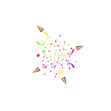 Vector confetti. Festive illustration. Party popper isolated on white background.のイラスト素材