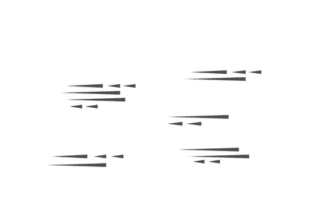 Speed lines isolated set. Motion effect for your design. Black lines on white background. Vector illustration.のイラスト素材