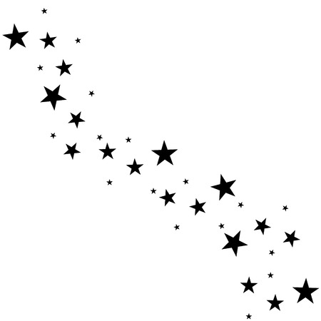 Falling star. Cloud of stars isolated on white background. Vector illustrationのイラスト素材