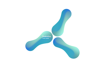 Probiotics bacteria vector design. Concept of design with Lactobacillus Probiotic Bacteria. Template design with Prebiotic healthy nutrition ingredientのイラスト素材