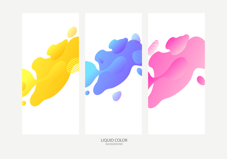 Abstract geometric shapes. Liquid gradient banners isolated on white background. Fluid vector background. Gradient geometric banners with flowing liquid shapes. Dynamic Fluid design for logo, flyers or presentstion. Abstract vector backgroundのイラスト素材