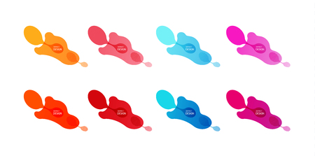 Gradient geometric banners with flowing liquid shapes. Dynamic Fluid design for logo, flyers or presentstion. Abstract vector backgroundのイラスト素材
