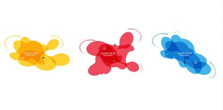 Modern abstract vector banner set. Flat geometric liquid form with various colors. Modern vector template, Template for the design of a logo, flyer or presentation. Abstract geometric shapesのイラスト素材