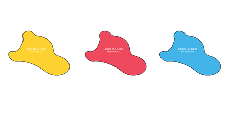 Modern abstract vector banner set. Flat geometric liquid form with various colors. Modern vector template, Template for the design of a logo, flyer or presentation. Abstract geometric shapesのイラスト素材