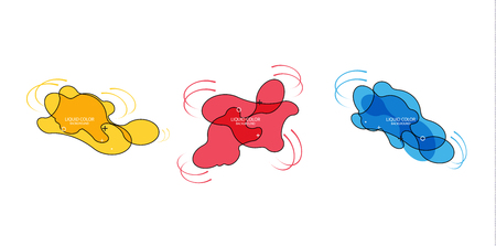 Gradient geometric banners with flowing liquid shapes. Dynamic Fluid design for logo, flyers or presentstion. Abstract vector backgroundのイラスト素材