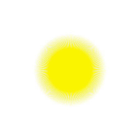 Set of yellow Sun Icons. Vector Illustrationのイラスト素材