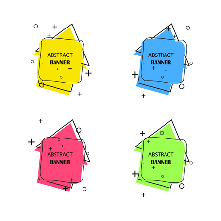 Geometric banners. Promo labels. Vector geometric shapes for advertisingのイラスト素材