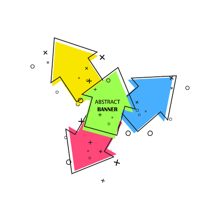 Geometric banners. Promo labels. Vector geometric shapes for advertisingのイラスト素材