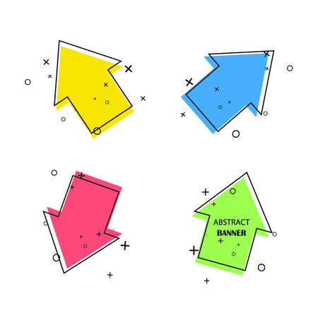 Geometric banners. Promo labels. Vector geometric shapes for advertisingのイラスト素材