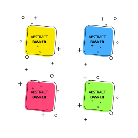 Geometric banners. Promo labels. Vector geometric shapes for advertisingのイラスト素材