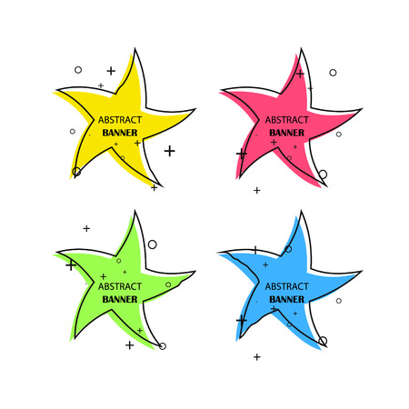 Geometric banners. Promo labels. Vector geometric shapes for advertisingのイラスト素材