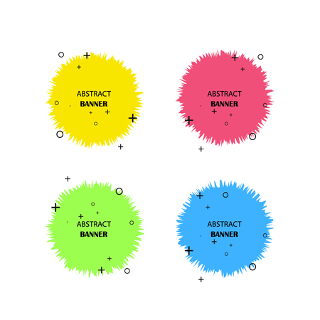 Geometric banners. Promo labels. Vector geometric shapes for advertisingのイラスト素材