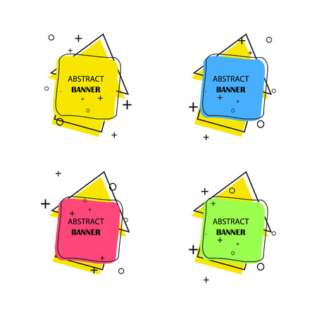 Geometric banners. Promo labels. Vector geometric shapes for advertisingのイラスト素材